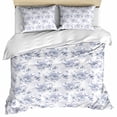 thumbnail image 1 of Blue Spring Floral Bedding 3 Piece Duvet Cover Set Queen Size, Summer Botanical Elegant Flowers Soft Microfiber Comforter Cover with Zipper Closure & Pillowcases, Wrinkle & FadeResistant Quilt Cover, 1 of 9