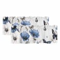 thumbnail image 1 of Blue Spring Floral Curtain Valances for Windows, Kitchen Valance Window Treatments Panel 2 Pack, Vintage Flower Butterfly Rod Pocket Short Curtains for Bathroom Bedroom 54 x 18 Inch, 1 of 8