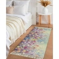 thumbnail image 1 of Blue Spring Floral Hallway Runner Rug 2x5ft,Summer Daisy Botanical Oil Painting Washable Woven Living Room Bedroom Kitchen Bathroom Carpet with Tassels,Indoor Outdoor Throw Door Mat for Entryway, 1 of 5