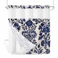 thumbnail image 1 of Blue Spring Floral No Hook Shower Curtain Waterproof, Bathroom Curtains with Snap in Liners and See Through Top Window, Summer Botanical Farmhouse Rustic Hotel Style Bathtub Curtains Shower 72"Wx72"L, 1 of 8