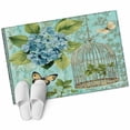 thumbnail image 1 of Blue Spring Floral Large Area Rugs for Bedroom Living Room, Soft Non Slip Carpet Bedside Rug, Green Summer Botanical Butterfly Rectangular Floor Cover Kitchen Accent Rug 2'x3' for Dining Room/Office, 1 of 9