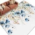 thumbnail image 1 of Blue Spring Floral Large Area Rugs for Bedroom Living Room, Soft Non Slip Carpet Bedside Rug, Weeping Botanical Orange Summer Rectangular Floor Cover Kitchen Accent Rug 5'x7' for Dining Room/Office, 1 of 9
