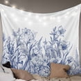 thumbnail image 1 of Blue Spring Floral Large Tapestry for Bedroom Wall Hanging Tapestry,Watercolor Botanical Summer Vintage Ceiling Backdrop Tapestries Poster Blanket Wall Decor for Teens Room Living Room 86" x 104", 1 of 8