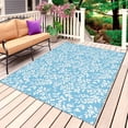 thumbnail image 1 of Blue Spring Floral Outdoor Rug 3x5 Ft, Non Slip Washable Area Rug, Farmhouse Flowers Elegant Pastoral Patio Rugs Carpet Runner, Large Floor Mat for Indoor/Outdoor Deck Porch Camping, 1 of 8