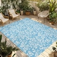 thumbnail image 1 of Blue Spring Floral Outdoor Rug for Patio/Deck/Porch, Non-Slip Large Area Rug 4 x 6 Ft, Farmhouse Flowers Elegant Pastoral Indoor Outdoor Rugs Washable Area Rugs, Reversible Camping Rug Carpet Runner, 1 of 8