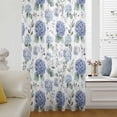 thumbnail image 1 of Blue Spring Floral Semi Sheer Curtains Drapes for Living Room, Bedroom, French Doors Window 45 Inches Long, Watercolor Botanical Elegant Rod Pocket Chiffon Curtain Drapery Voile Draperies Panel, 1 of 6