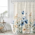 thumbnail image 1 of Blue Spring Floral Shower Curtain, Waterproof Shower Curtains for Bathroom, Summer Botanical Vintage Washable Fabric Cloth Bathroom Curtain Set Bathtub Decor with Hook 72''x84'', 1 of 9