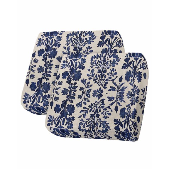 Blue Spring Floral Sofa Couch Cushion Covers Washable, Removable Stretchable Sectional Couch Covers, Summer Botanical Farmhouse Rustic Slipcovers for L & T Shape Sofa Furniture Protector S Size 2 pcs