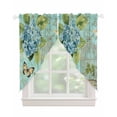 thumbnail image 1 of Blue Spring Floral Swag Valances for Windows, Green Summer Botanical Butterfly Rod Pocket Sheer Valances for Large Windows, Swag Toppers Light Filtering for Kitchen Living Room 2 Panels 36''x63'', 1 of 6