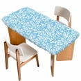 thumbnail image 1 of Blue Spring Floral Table Cloths for 3 Foot Rectangle Tables, Farmhouse Flowers Elegant Pastoral Patio Waterproof Elastic Fitted Tablecloths, Washable Rectangular Table Cover for Camping, 1 of 8