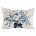 thumbnail image 1 of Blue Spring Floral Throw Pillow Cover 12 x 20 Inch Decorative Pillow Cover Watercolor Summer Flowers Vintage Lumbar Pillowcase Seasonal Rectangle Cushion Case for Couch Sofa Bed Living Room, 1 of 7