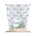 thumbnail image 1 of Blue Spring Floral Tie Up Curtains for Windows 45 Inch Length Balloon Curtains Kitchen Adjustable Balloon Window Shade Summer Botanical Elegant Flowers Tie Up Valance Bathroom Curtain Window 42"x45", 1 of 6