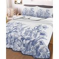 thumbnail image 1 of Blue Spring Floral Twin Size Down Alternative Comforter, Lightweight Comforter Quilt Bedding Set with Pillow Shams Watercolor Botanical Summer Vintage All Seasons Bed Comforter Duvet Insert 68"x86", 1 of 7