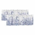 thumbnail image 1 of Blue Spring Floral Valances for Windows, Watercolor Botanical Summer Vintage Light Filtering Kitchen Curtains, Rod Pocket Window Valance Curtains for Living Room Bedroom, 42" W x 18" L, 2 Panels, 1 of 9