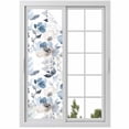 thumbnail image 1 of Blue Spring Floral Window Privacy Film, Watercolor Summer Flowers Abstract Static Cling UV Sun Blocking Heat Control Window Tint, Non-Adhesive One Way Windows Privacy Cover 17.7''x78.7'', 1 of 7