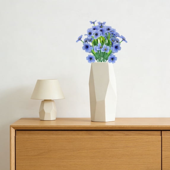 Blue Spring Grass Violet – Artificial Violet Flowers Bouquet for Home & Wedding Table Decor – Realistic Silk Flowers – Great for July 4th & Cool
