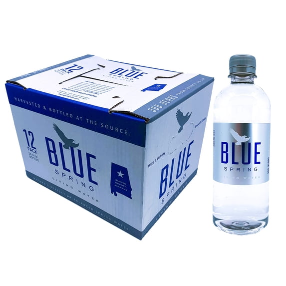 Blue Spring Living Water Natural Spring Water 16.9fl oz, 12 Pack
