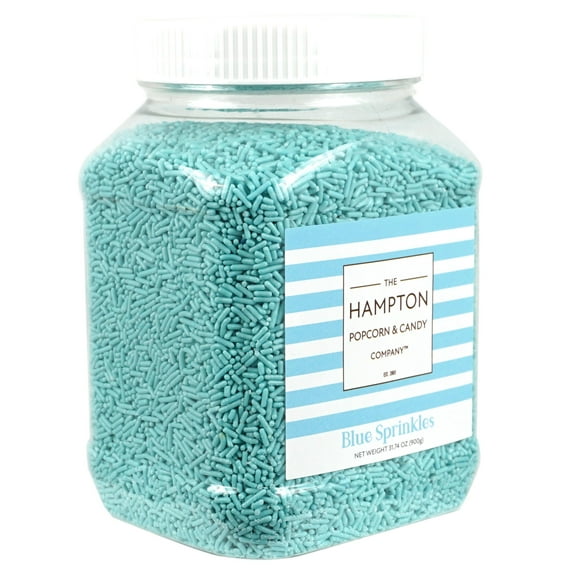 Blue Sprinkles Jimmies 1.98 Pounds Container, Blue Sprinkles For Cupcakes, Cake Sprinkles, Sprinkles For Baking, Ice Cream & More, The Hampton Candy Company