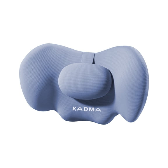 Blue Square Car Neck Pillow Memory Foam Headrest Cushion Breathable Lumbar Back Support For Drivers Relieve Stress Auto Seat