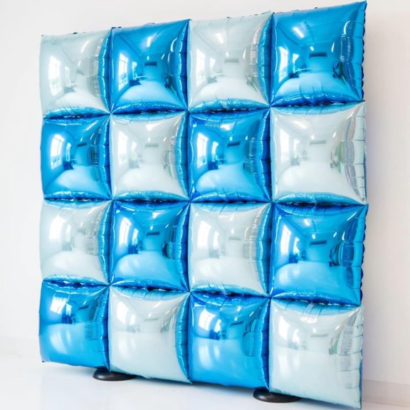 Blue Square Foil Balloons Wall Tunnel Backdrop Arch Garland Kit Party Decor 8.15 x 6.3 x 1.26in