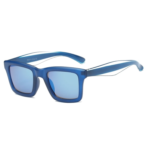 Blue Square Frame Sunglasses - Blue Lens UV400 Protection Stylish Daily Wear Eyewear