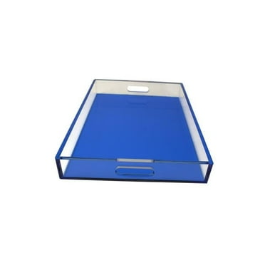 Blue Square Lucite Tray