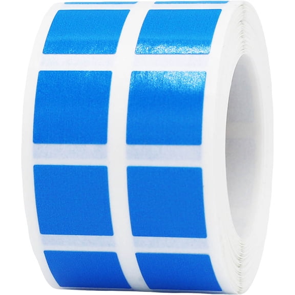 Blue Square Stickers | 0.5" Inch Square | 1000 Pack