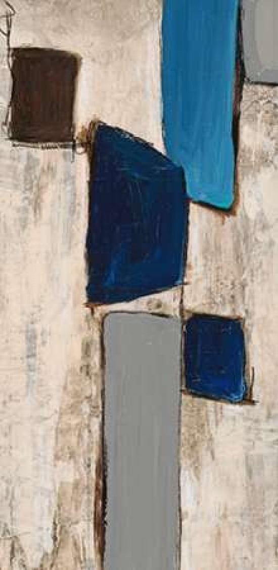 Blue Squared Detail 5 Canvas Art - Dennis Dascher (24 x 48)