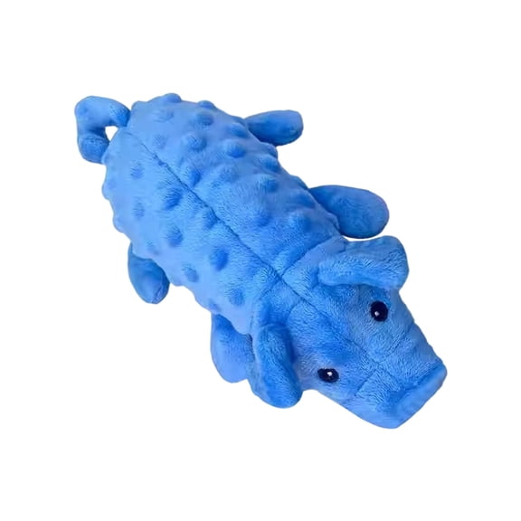 Blue Squeaky Dog Toy For Puppy With Pig Shape For Chewing And Biting For All Breed Sizes Pet