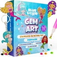 thumbnail image 1 of Blue Squid Gem Art Painting Kit Mermaid Diamond Art Arts and Crafts Kids with Stickers, Stylus, and Keychains 1500+ Pieces, 1 of 7