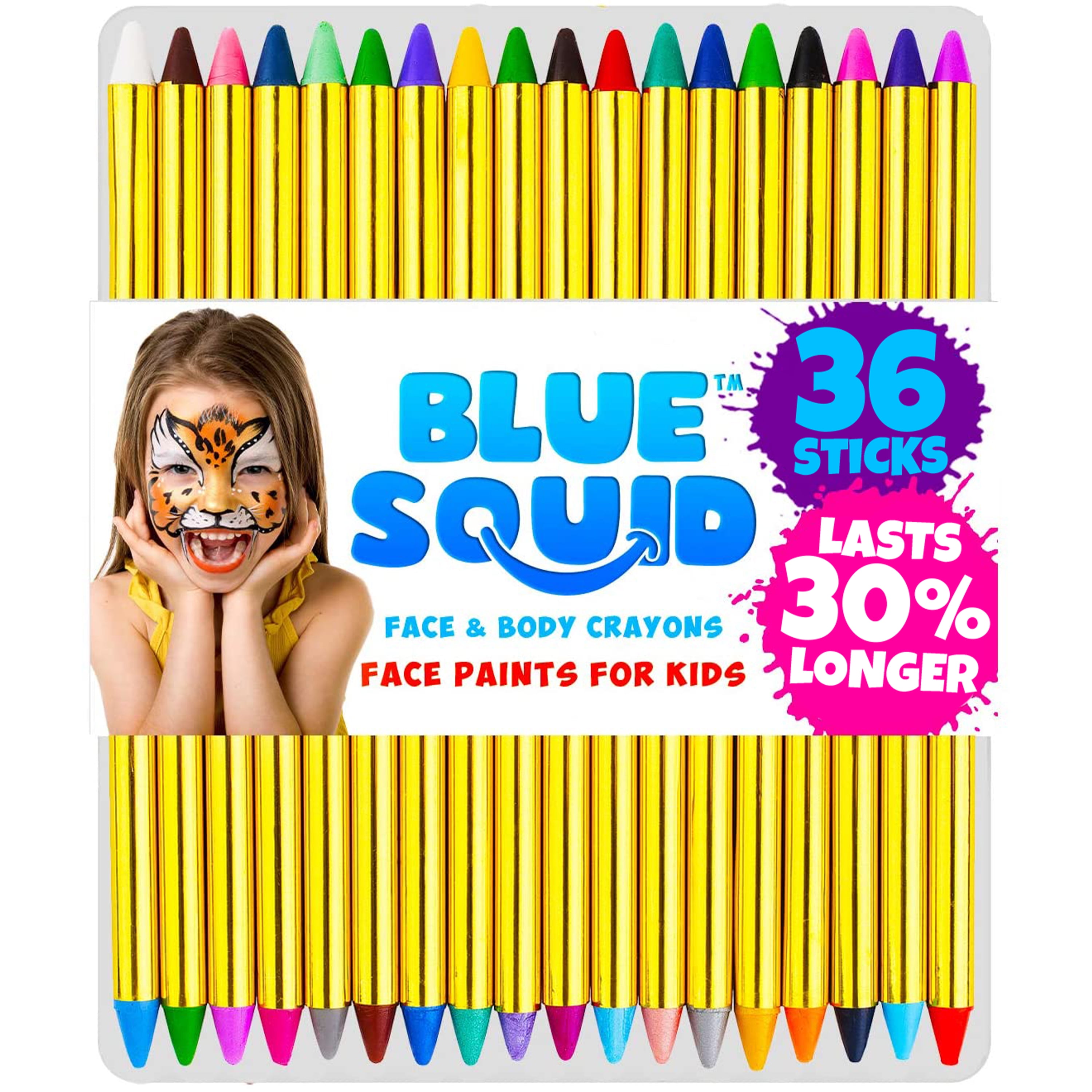 Blue Squid Face Paint Kit for Kids - 160pcs, 22 Colors, Ultimate Face Painting K