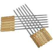 17 inch Brazilian BBQ Skewers Set of 12, Used for Barbecuing Meat, Poultry, Seafood, Vegetables, Cheese, Fruit, Stainless Steel, Barbeque Accessories