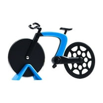 Blue Stainless Steel Pizza Cutter With Bicycle Design, Rolling Pizza Wheel For Cutting Pizza Dough, Kitchen Baking Tool With Ergonomic Handle, Easy To Clean Pizza Slicer
