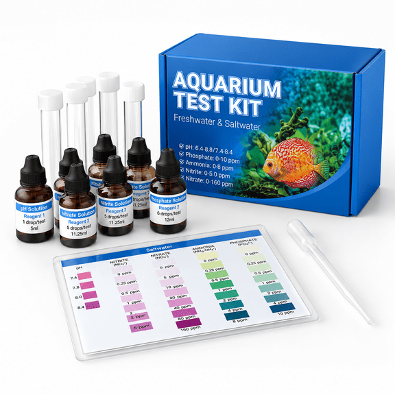 Blue Standard Kit Pack 5-in-1 Aquarium Water Master Fish Tank Test Kit
