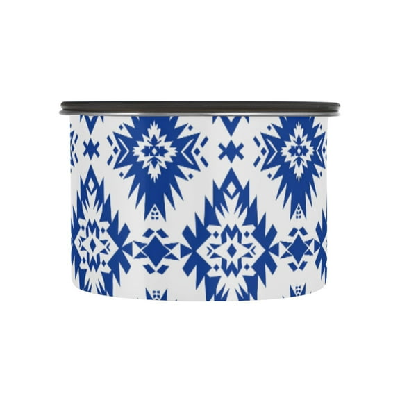 Blue Star Aztec Art Airtight Coffee Bean Canister 17oz Food Storage Containers with Lids For Gournd, Tea, Sugar, Flour, Rice, Cereal, Candy Cookie Jar