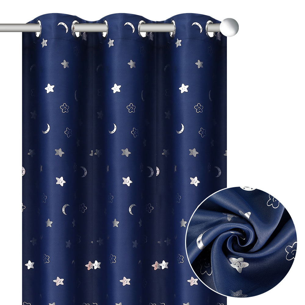 Blue Star Blackout Curtains Eyelet Curtains Soundproof Curtains Thermal Insulated Curtains Soft