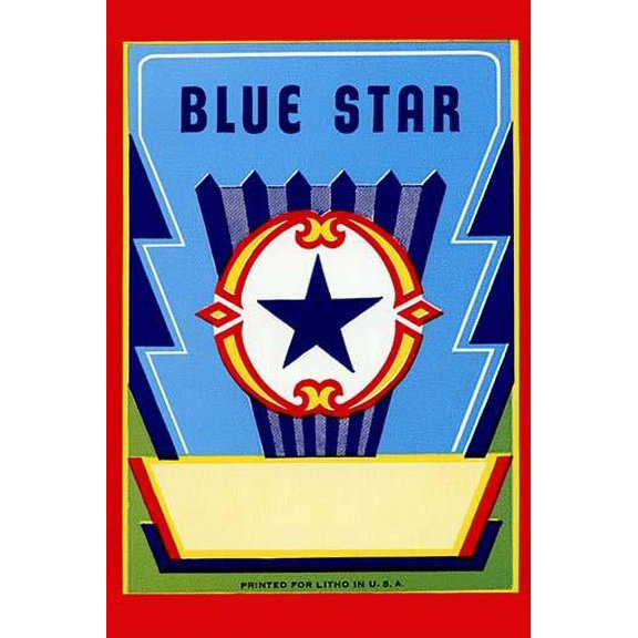 Blue Star Broom label- Fine Art Canvas Print (20" x 30")