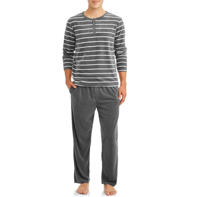 Blue Star Clothing Men's 2-Piece Velour Sleepwear Pajama Set