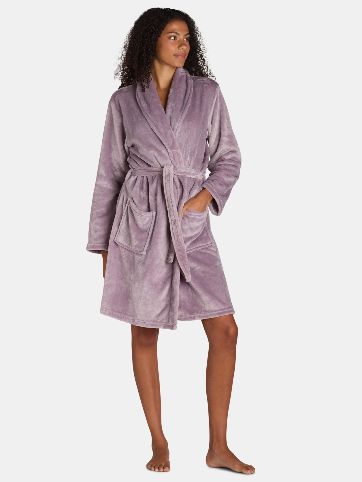 Blue Star Clothing Women's Full Length Plush Body Robe with Belt and 2 ...