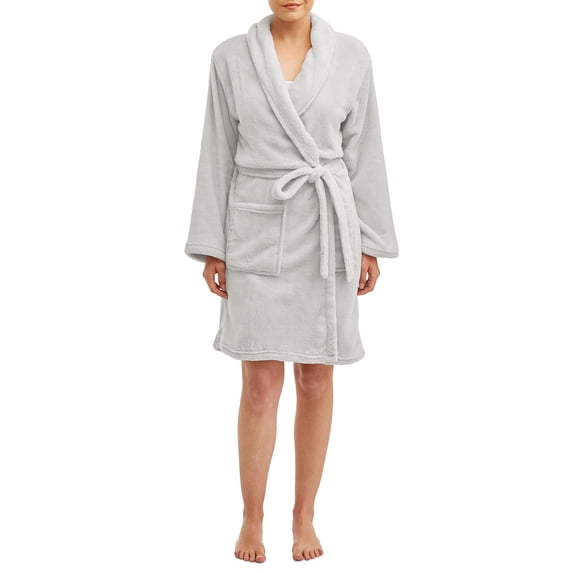 Blue Star Clothing Women's Plush Body Robe with Belt and Oversized Front Pockets, One Size Fits Most