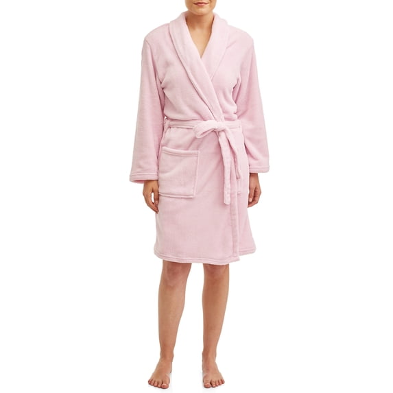 Blue Star Clothing Women's Plush Body Robe with Belt and Oversized Front Pockets, One Size Fits Most