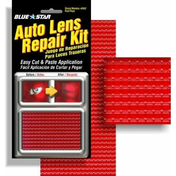 Blue Star - DIY Grid Pattern, Textured Auto Lens Repair Kit  (Red) #662