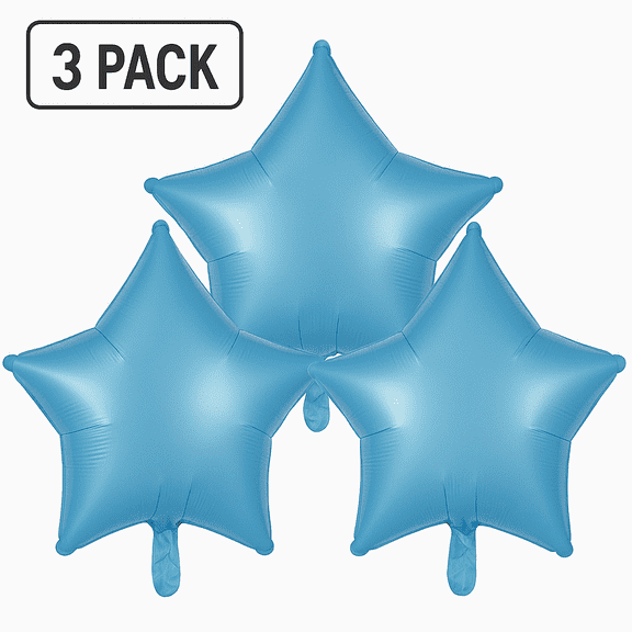 Blue Star Foil Balloons 3 Pack Party Decor Balloons