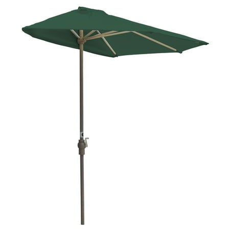 Blue Star Group 54 Inches Green Solid Print Half Patio Umbrella