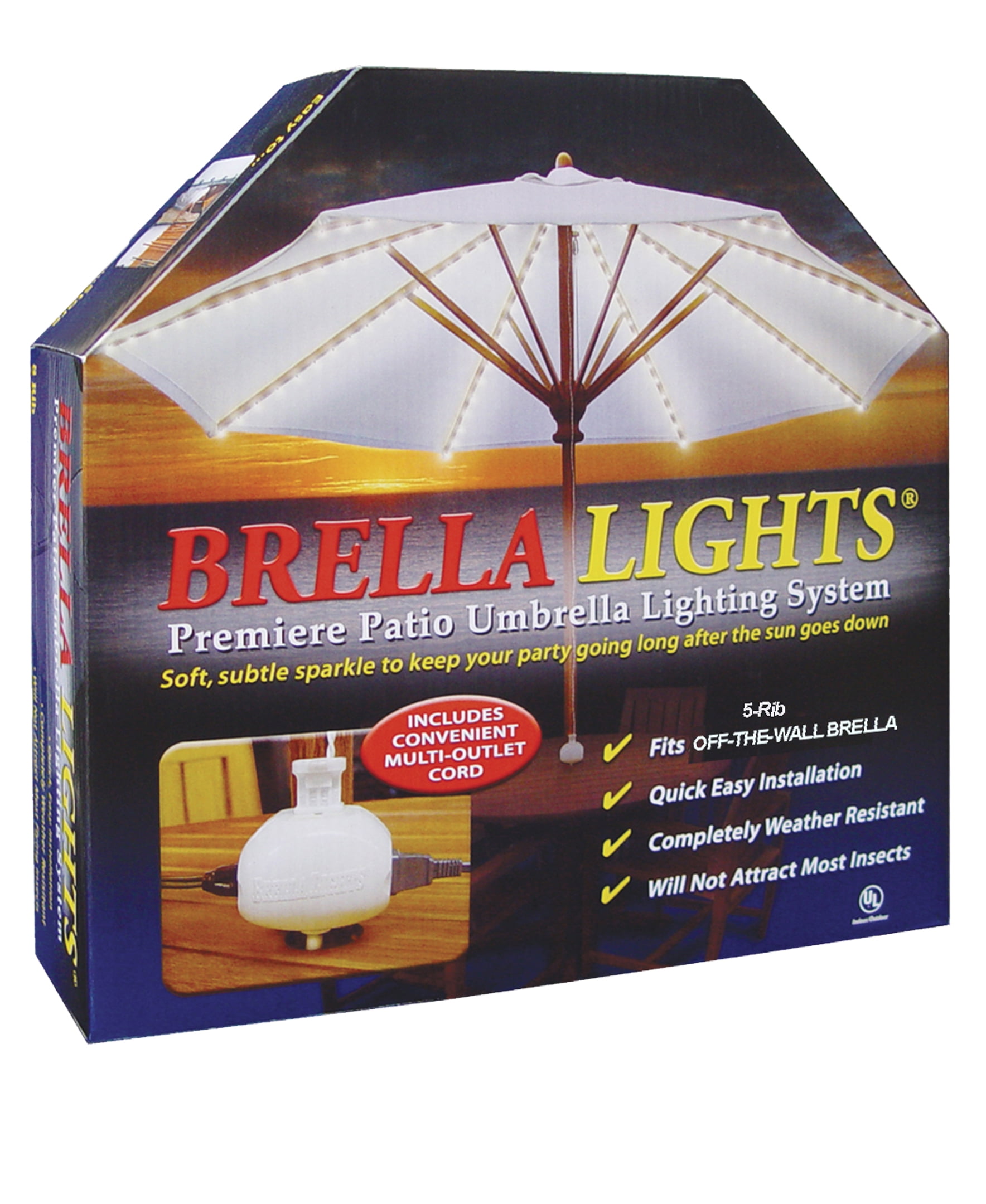 brella lights patio umbrella lighting system Blue Star Group BRELLA LIGHTS - Patio Umbrella Lighting System With Power  Pod