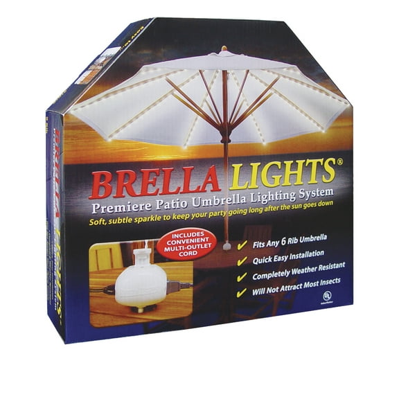 Blue Star Group BRELLA LIGHTS - Patio Umbrella Lighting System With Power Pod - (6 Rib)