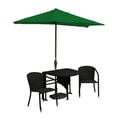 thumbnail image 1 of Blue Star Group Terrace Mates Adena All-Weather Wicker Java Color Table Set w/ 9'-Wide OFF-THE-WALL BRELLA - Green Olefin Canopy, 1 of 7