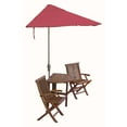 thumbnail image 1 of Blue Star Group Terrace Mates Bistro Premium Table Set w/ 9'-Wide OFF-THE-WALL BRELLA - Jockey Red Sunbrella Canopy, 1 of 7