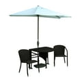 thumbnail image 1 of Blue Star Group Terrace Mates Genevieve All-Weather Wicker Java Color Table Set w/ 7.5'-Wide OFF-THE-WALL BRELLA - Natural Olefin Canopy, 1 of 7