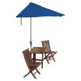 thumbnail image 1 of Blue Star Group Terrace Mates Villa Standard Table Set w/ 9'-Wide OFF-THE-WALL BRELLA - Blue Olefin Canopy, 1 of 9